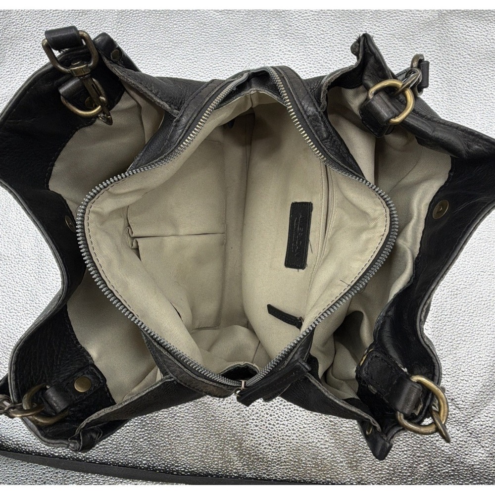 American Leather Company Lenox Triple Entry‎ Black Leather Satchel Handbag - Picture 16 of 16